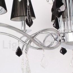 Lustre estilo vela de cristal K9 contemporâneo de 8 luzes
