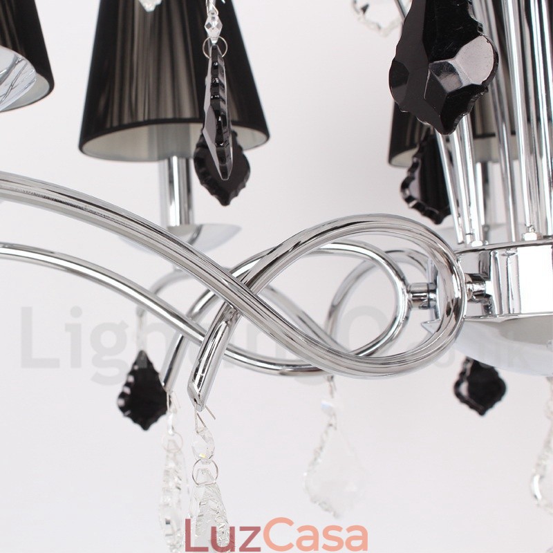 Lustre estilo vela de cristal K9 contemporâneo de 8 luzes