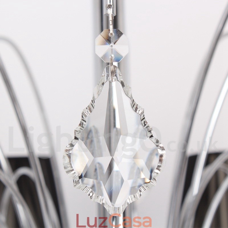 Lustre estilo vela de cristal K9 contemporâneo de 8 luzes