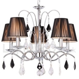 Lustre estilo vela de cristal K9 contemporâneo de 5 luzes