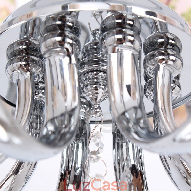 Lustre estilo vela de cristal K9 contemporâneo de 8 luzes