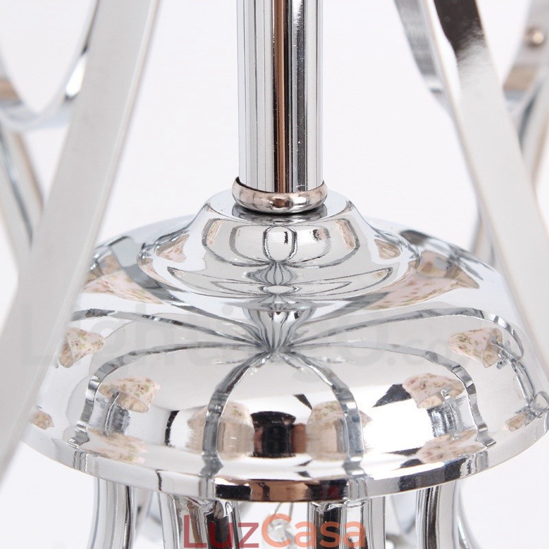 Lustre estilo vela de cristal K9 contemporâneo de 8 luzes