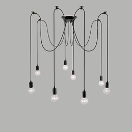 8 Luzes Lustre Pendente Tradicional Clássico Retro Metal