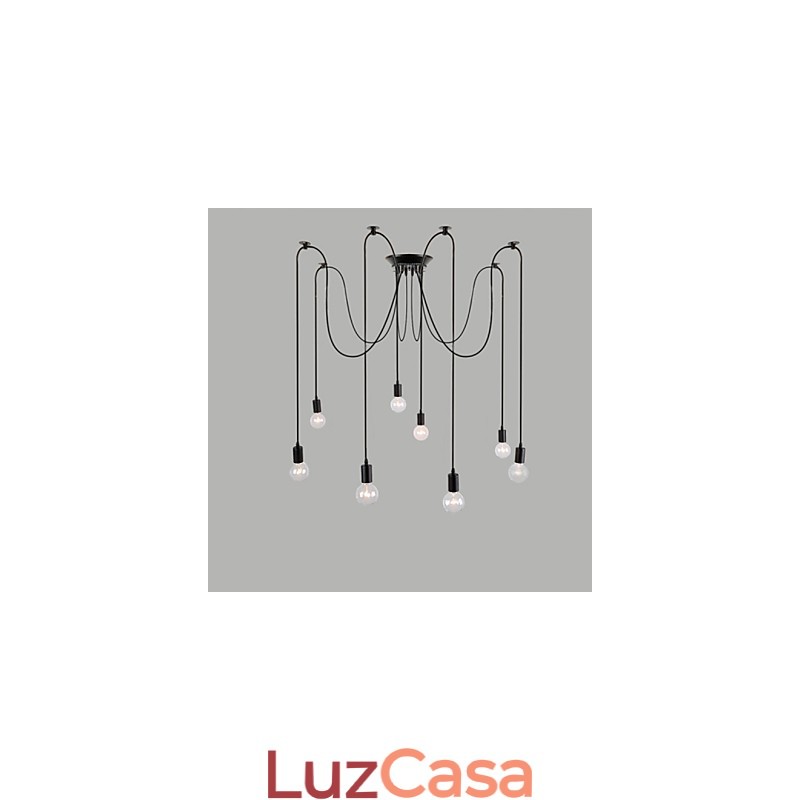 8 Luzes Lustre Pendente Tradicional Clássico Retro Metal