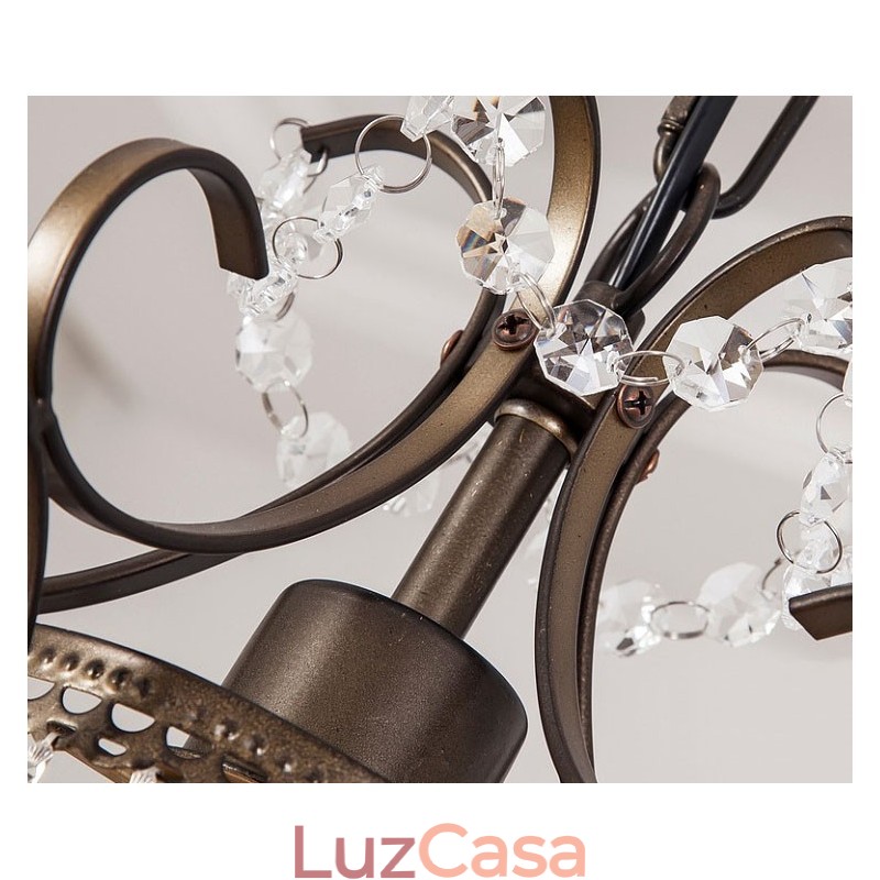 Lustre de pintura de ferro com lâmpada de iluminação moderna de cristal transparente