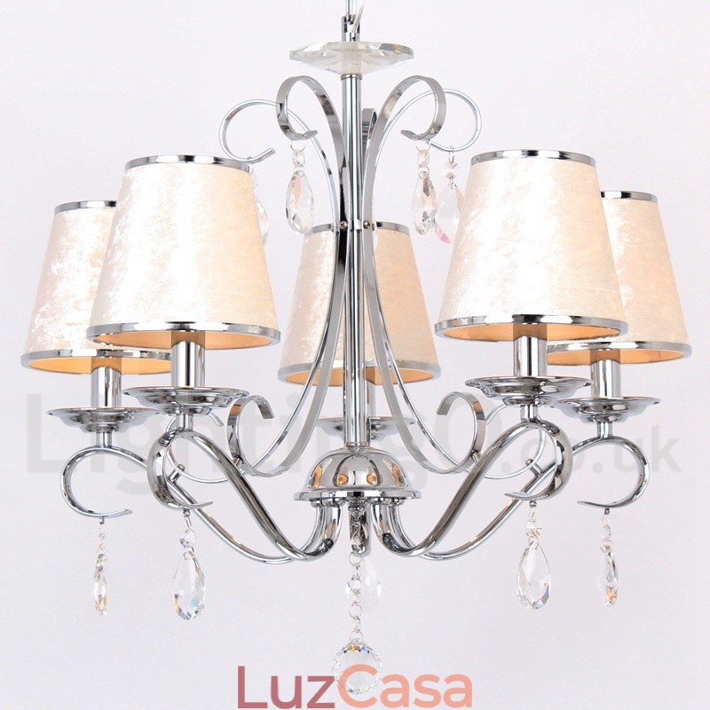 Lustre estilo vela de cristal K9 contemporâneo de 5 luzes