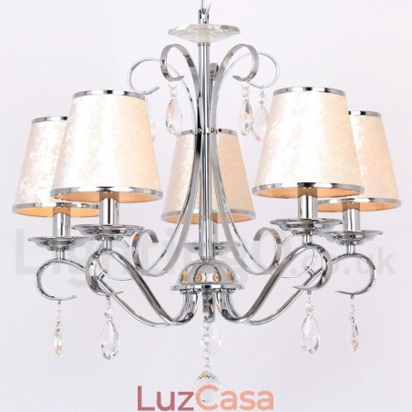 Lustre estilo vela de cristal K9 contemporâneo de 5 luzes Lustre estilo vela de cristal K9 contemporâneo de 5 luzes