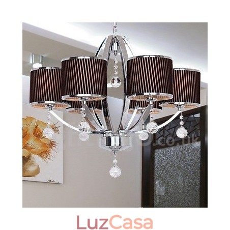Lustre estilo vela de cristal K9 contemporâneo de 6 luzes Lustre estilo vela de cristal K9 contemporâneo de 6 luzes