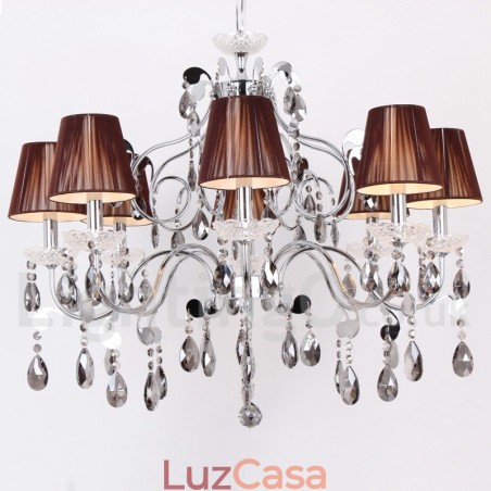 Lustre estilo vela de cristal K9 contemporâneo de 8 luzes Lustre estilo vela de cristal K9 contemporâneo de 8 luzes