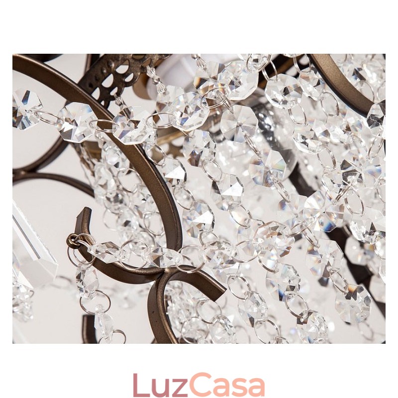 Lustre de pintura de ferro com lâmpada de iluminação moderna de cristal transparente