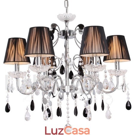 Lustre estilo vela de cristal K9 contemporâneo de 6 luzes Lustre estilo vela de cristal K9 contemporâneo de 6 luzes