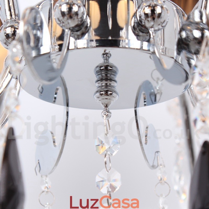 Lustre estilo vela de cristal K9 contemporâneo de 6 luzes