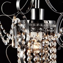 Lustre de pintura de ferro com lâmpada de iluminação moderna de cristal transparente