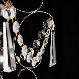Lustre de pintura de ferro com lâmpada de iluminação moderna de cristal transparente