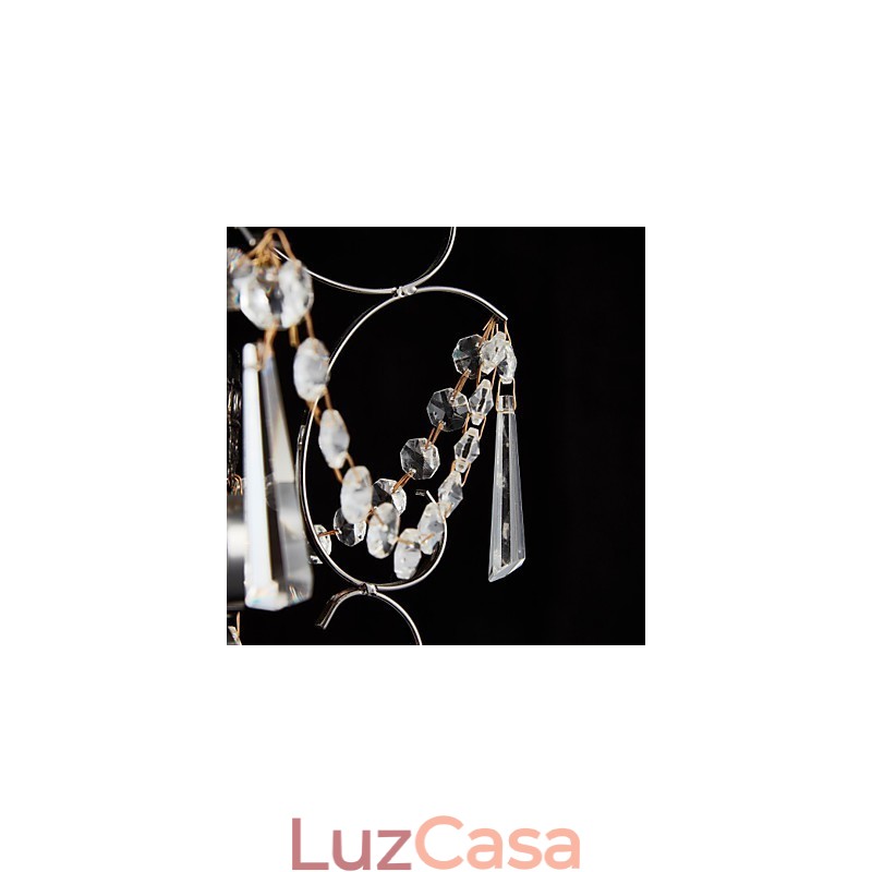 Lustre de pintura de ferro com lâmpada de iluminação moderna de cristal transparente