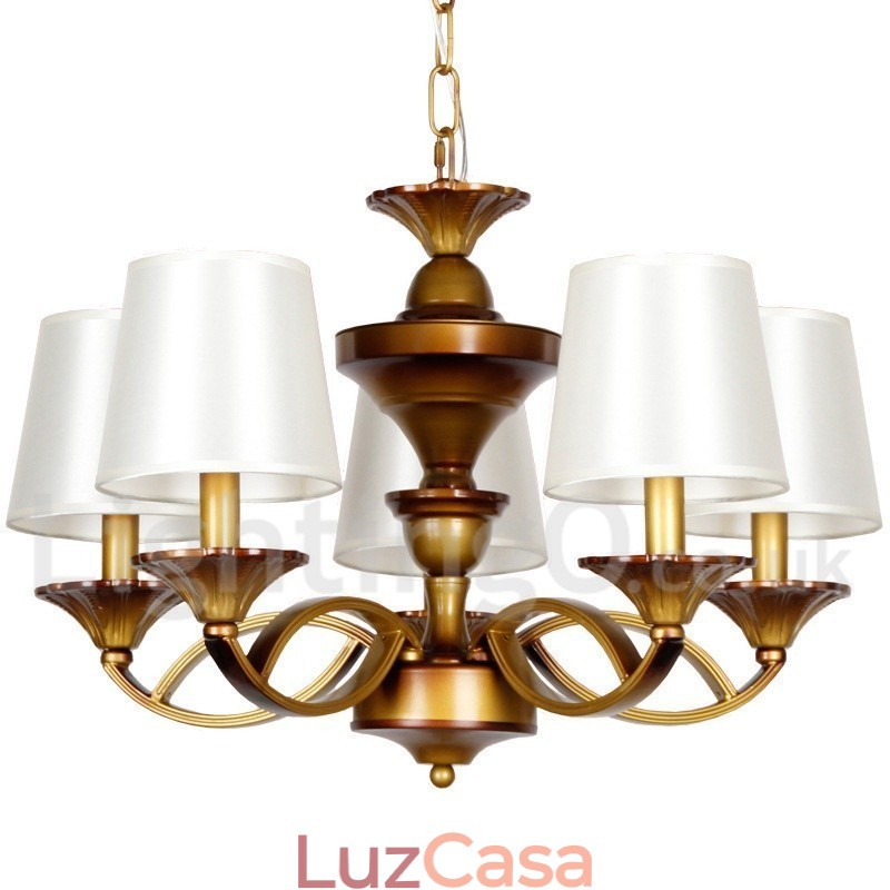 Lustre estilo vela retrô de 5 luzes