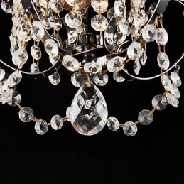 Lustre de pintura de ferro com lâmpada de iluminação moderna de cristal transparente