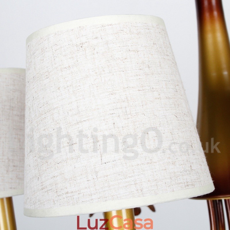 Lustre estilo vela rústica contemporânea moderna de 5 luzes