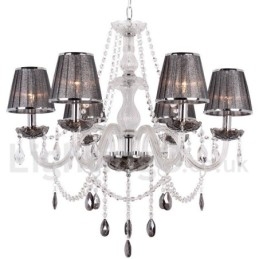 Lustre estilo vela de cristal K9 de 6 luzes