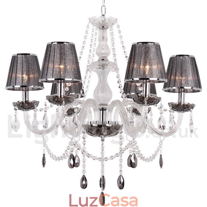 Lustre estilo vela de cristal K9 de 6 luzes