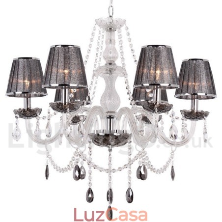 Lustre estilo vela de cristal K9 de 6 luzes Lustre estilo vela de cristal K9 de 6 luzes