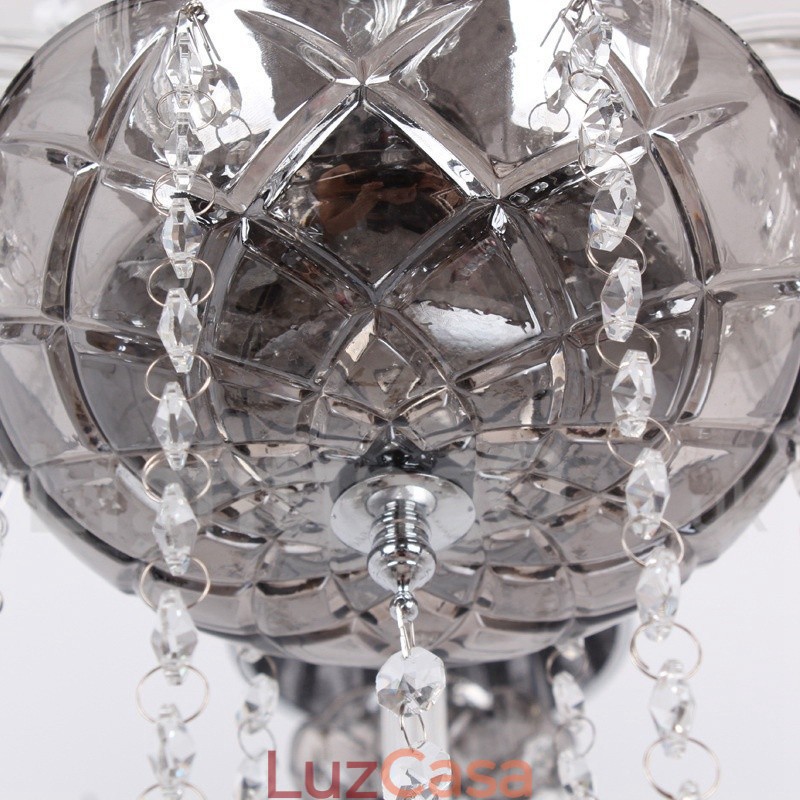 Lustre estilo vela de cristal K9 de 6 luzes