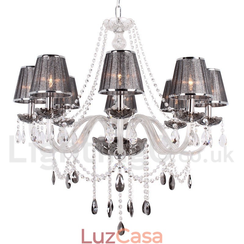 Lustre estilo vela de cristal K9 de 8 luzes