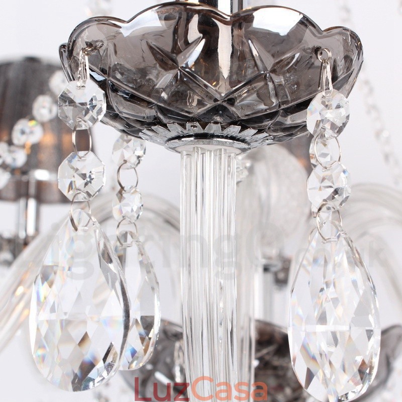 Lustre estilo vela de cristal K9 de 8 luzes