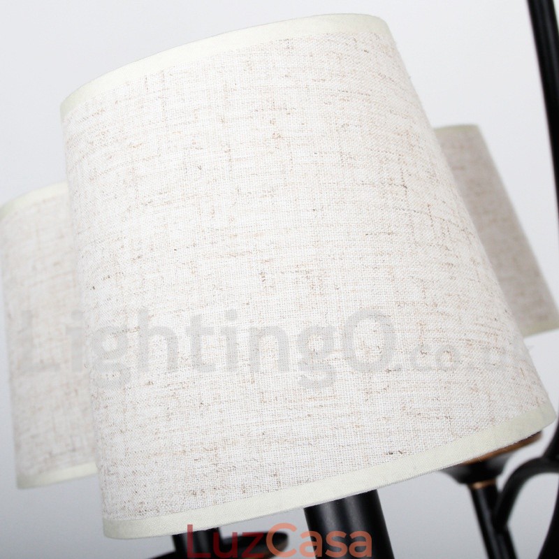 Lustre estilo vela contemporâneo retrô rústico preto de 8 luzes