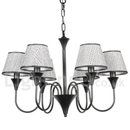 Lustre estilo vela preta retrô contemporâneo moderno rústico de 6 luzes