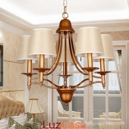 Lustre estilo vela estilo mediterrâneo retrô rústico de 5 luzes Lustre estilo vela estilo mediterrâneo retrô rústico de 5 luzes