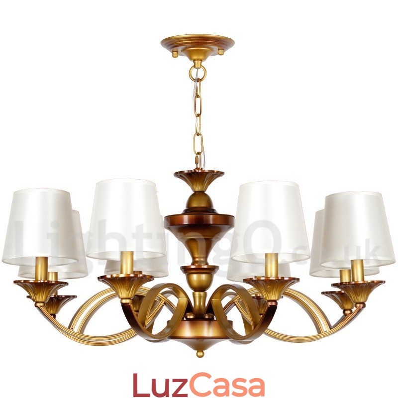 Lustre estilo retrô mediterrâneo com 8 luzes estilo vela rústica