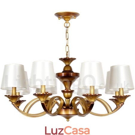 Lustre estilo retrô mediterrâneo com 8 luzes estilo vela rústica Lustre estilo retrô mediterrâneo com 8 luzes estilo vela rústica