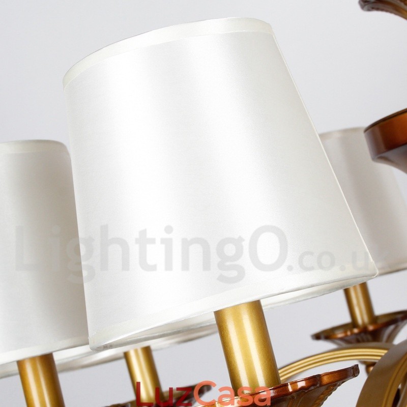 Lustre estilo retrô mediterrâneo com 8 luzes estilo vela rústica