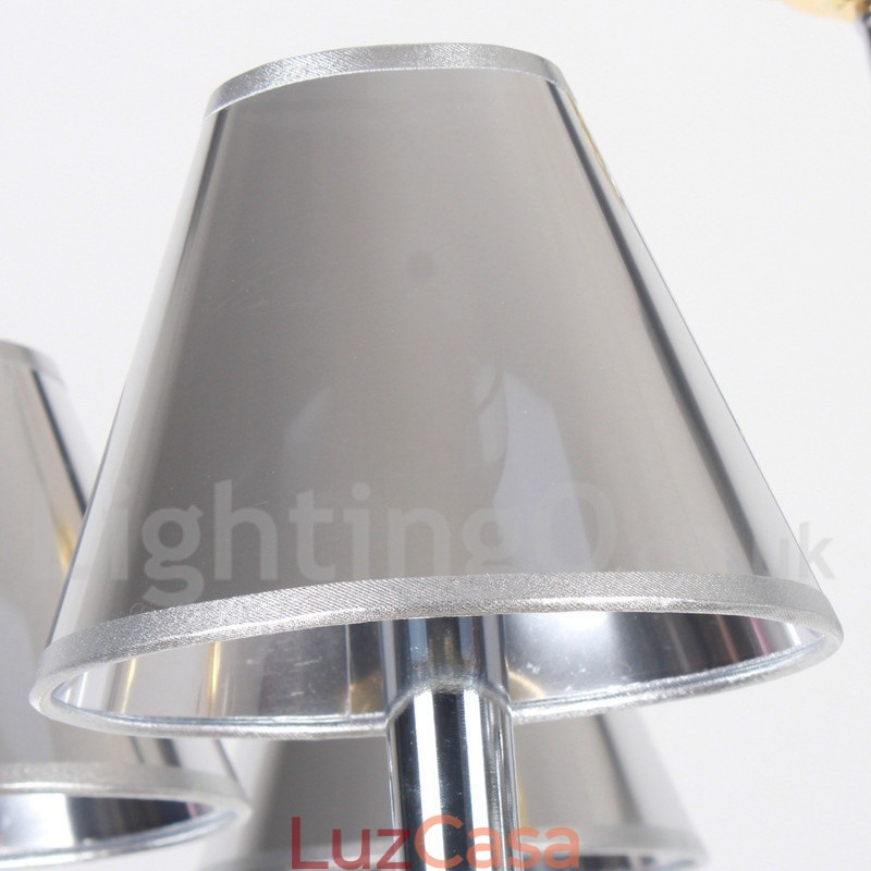 Lustre moderno contemporâneo estilo vela cromado de 3 luzes