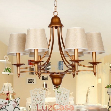 Lustre estilo vela estilo mediterrâneo retrô rústico de 6 luzes Lustre estilo vela estilo mediterrâneo retrô rústico de 6 luzes