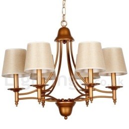 Lustre estilo vela estilo mediterrâneo retrô rústico de 6 luzes