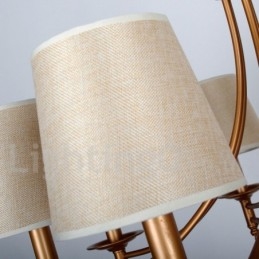 Lustre estilo vela estilo mediterrâneo retrô rústico de 6 luzes