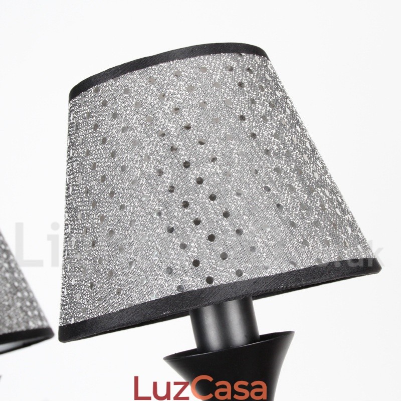 Lustre estilo vela preta retrô moderno e contemporâneo de 12 luzes