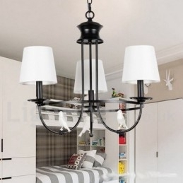 Lustre estilo mediterrâneo retrô preto de 3 luzes, estilo rústico e contemporâneo, estilo vela