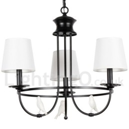 Lustre estilo mediterrâneo retrô preto de 3 luzes, estilo rústico e contemporâneo, estilo vela