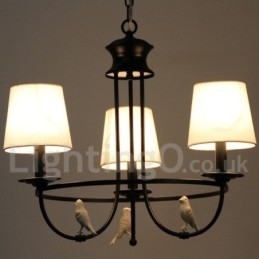 Lustre estilo mediterrâneo retrô preto de 3 luzes, estilo rústico e contemporâneo, estilo vela