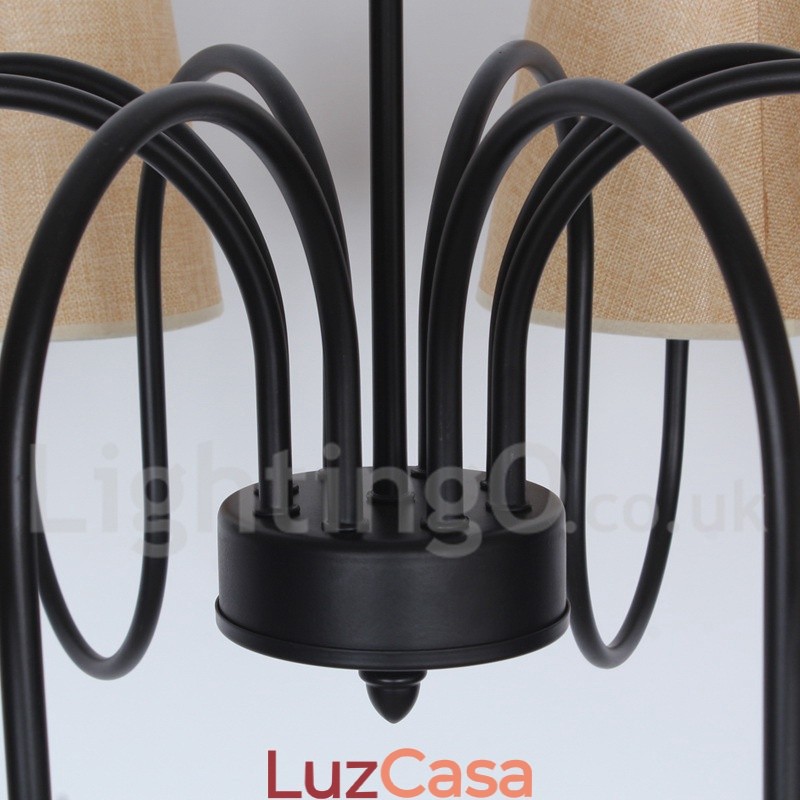 Lustre estilo vela retrô contemporâneo de 8 luzes