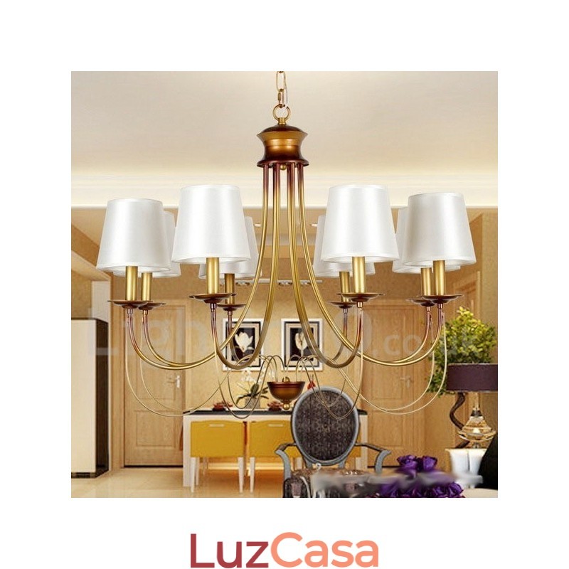 Lustre estilo vela contemporâneo moderno estilo mediterrâneo rústico de 8 luzes