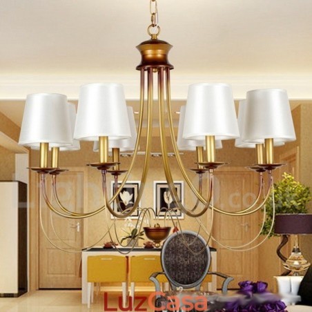 Lustre estilo vela contemporâneo moderno estilo mediterrâneo rústico de 8 luzes Lustre estilo vela contemporâneo moderno estilo mediterrâneo rústico de 8 luzes