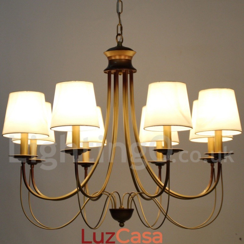 Lustre estilo vela contemporâneo moderno estilo mediterrâneo rústico de 8 luzes