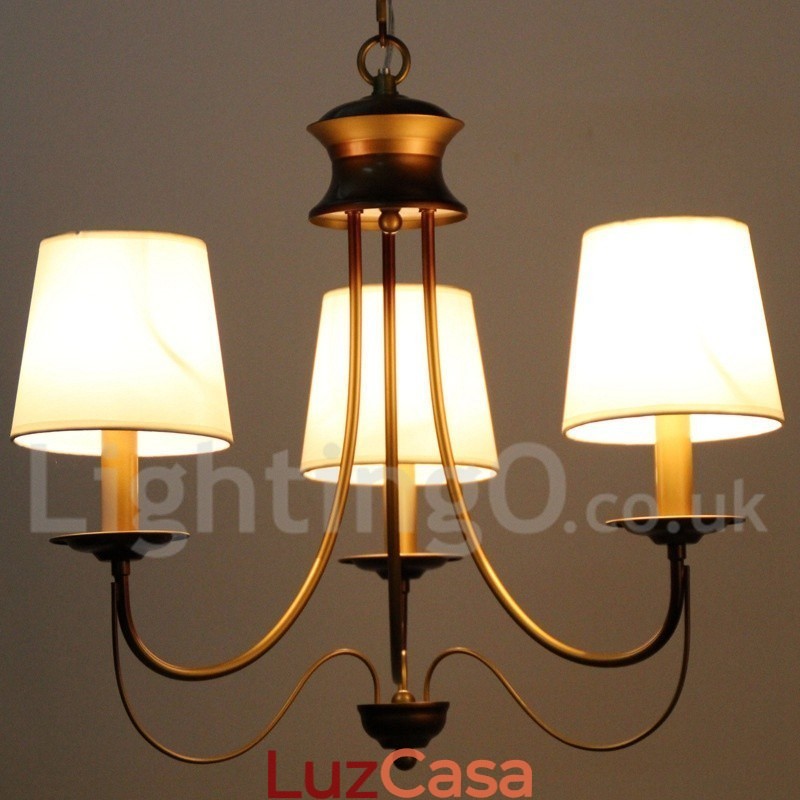 Lustre estilo vela contemporâneo moderno estilo mediterrâneo rústico de 3 luzes