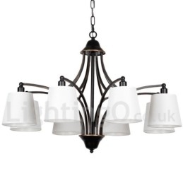 Lustre estilo vela contemporâneo retrô rústico de 8 luzes
