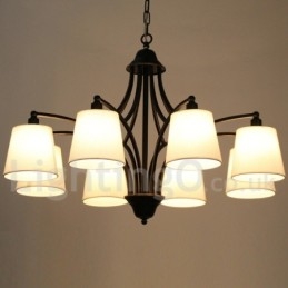 Lustre estilo vela contemporâneo retrô rústico de 8 luzes