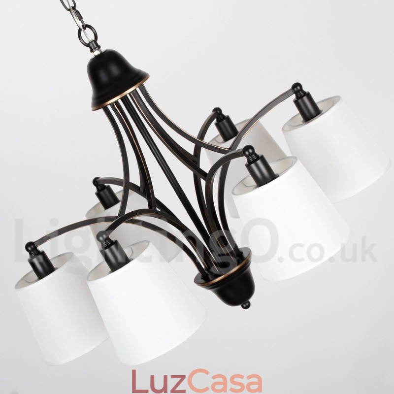 Lustre estilo vela contemporâneo retrô rústico de 8 luzes